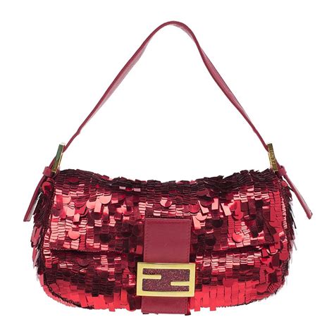 red sequin fendi baguette